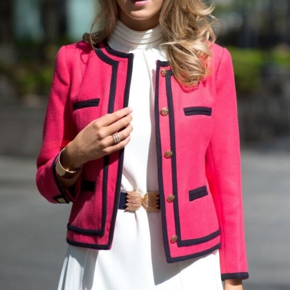 J. Crew Jackets & Blazers - J. Crew Lady Double Serge Berry Wool Blazer Size 0